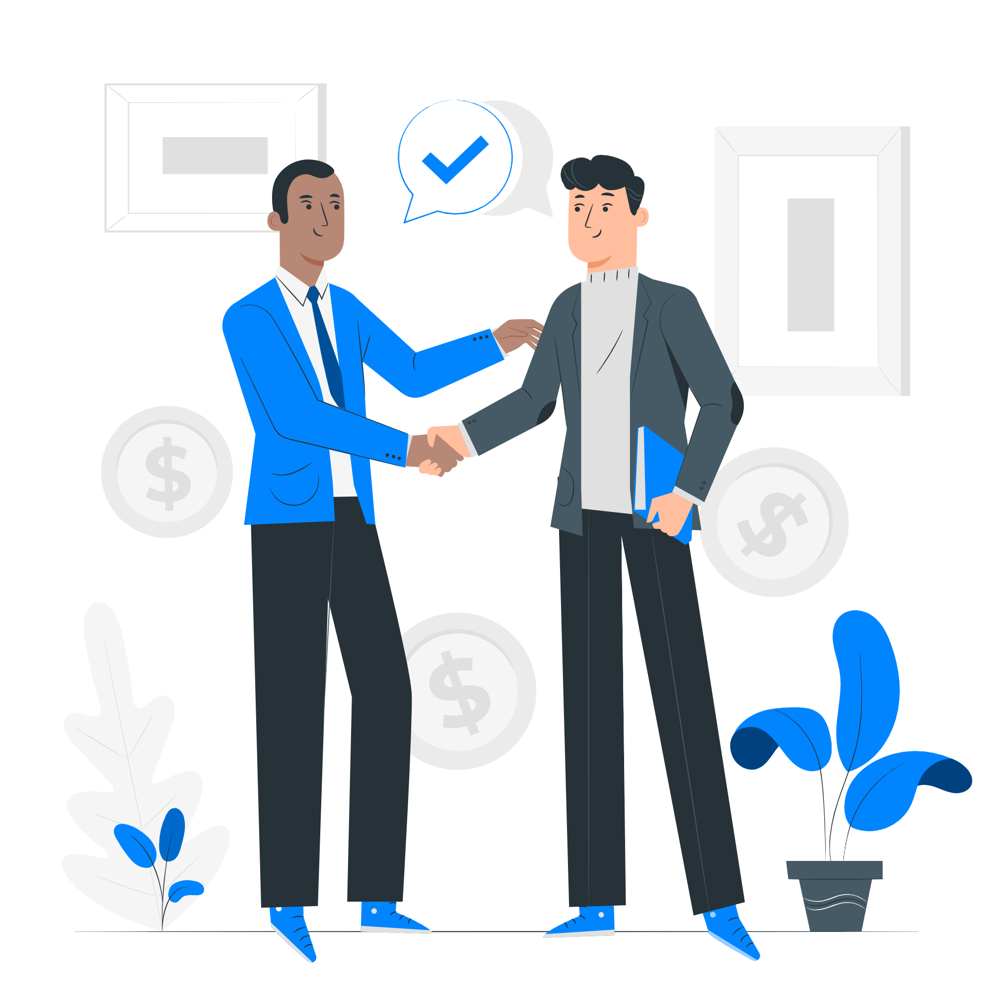 Two business people shaking hands