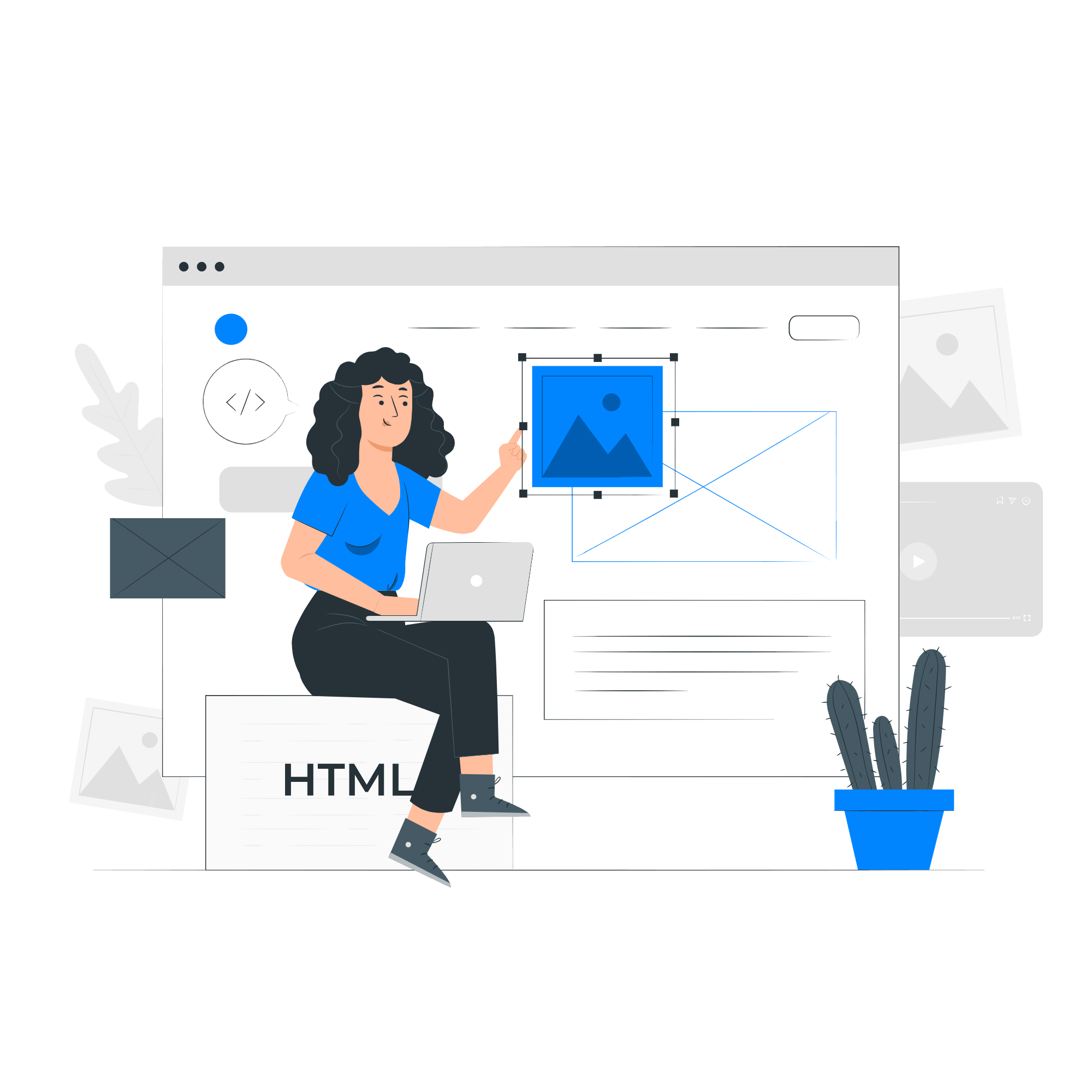 Designer building a website