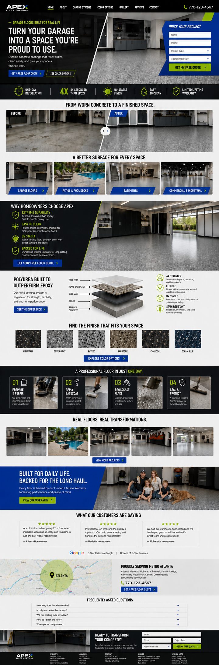 Apex Floor Coatings website built by GoToProSites